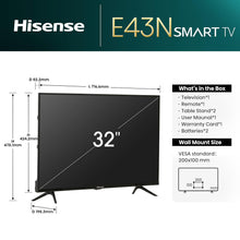 Load image into Gallery viewer, HISENSE LED TV 32&quot; HD READY SMART 32E43N
