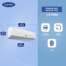 Load image into Gallery viewer, CARRIER SAC 1.5 TON 5S INV WI-FI 18K XCEL EDGE EXI
