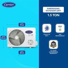 Load image into Gallery viewer, CARRIER SAC 1.5 TON 5S INV WI-FI 18K XCEL EDGE EXI
